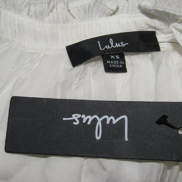 LULUS Sleeveless Lined White Rayon Blend Tie Front Top Size XS - Picture 4 of 4